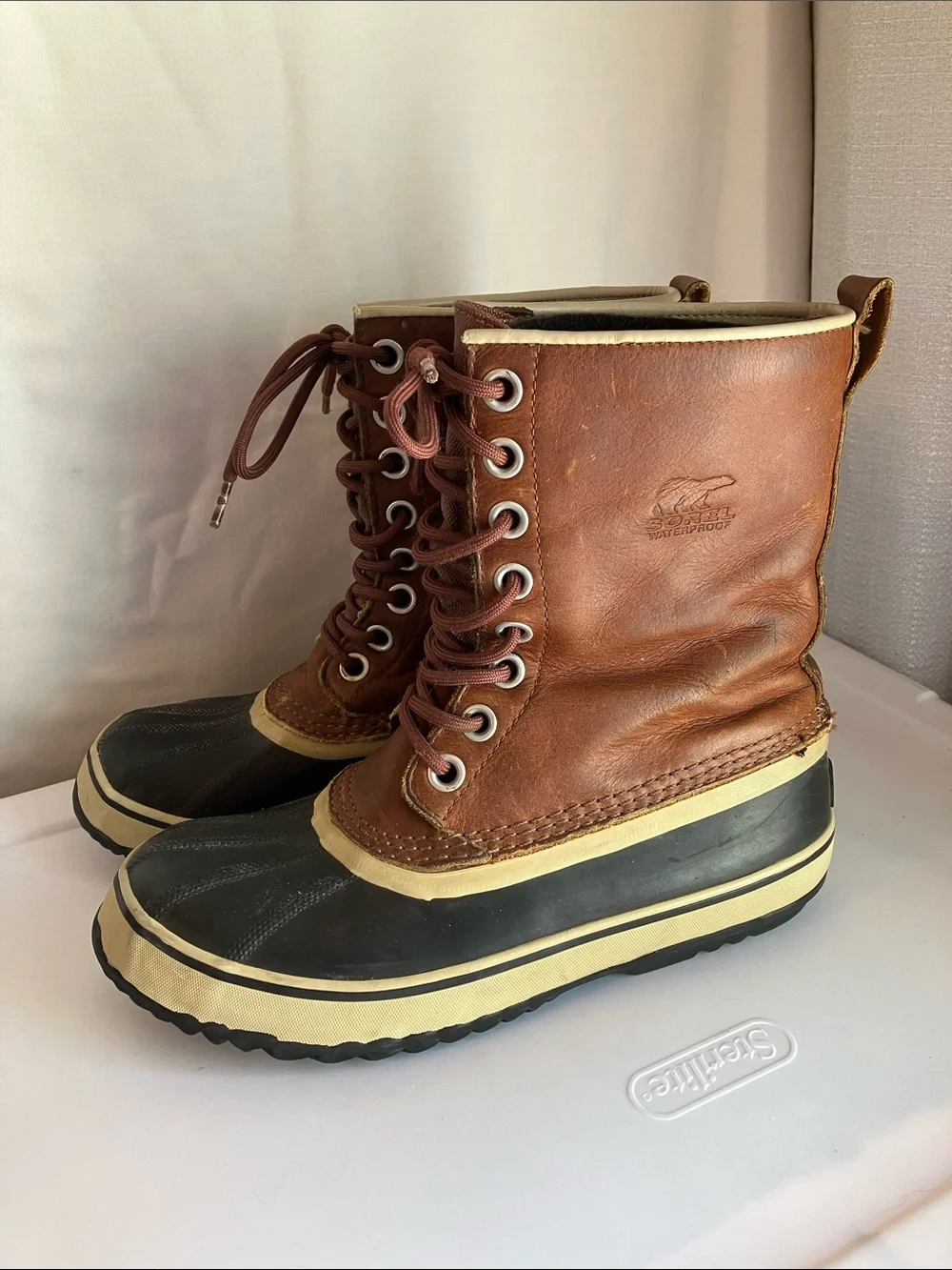 Sorel 1964 Premium LTR waterproof winter insulated boots brown leather women’s 8
